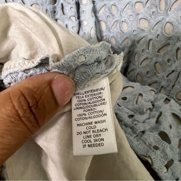 LOFT 100% Cotton Eyelet Lace Sleeveless Overlay size 4P - Picture 7 of 9
